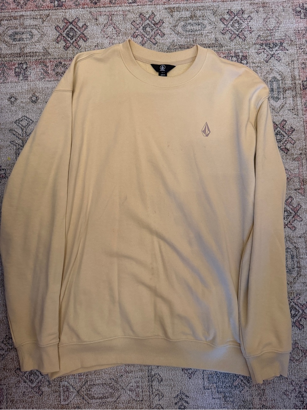 Volcom Men’s Crewneck Sweater in Light Beige